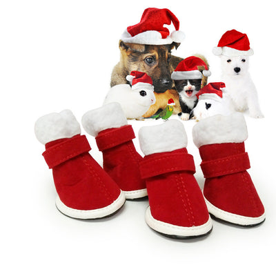Zapatos Navideños Cálidos y Acogedores para Mascotas