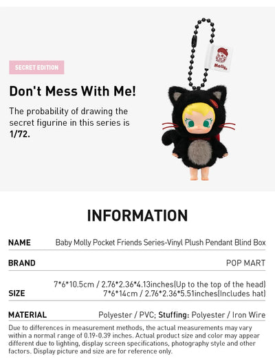 [RESTOCK: AUGUST] POPMART BABY MOLLY Pocket Friends Series Vinyl Plush Pendant Blind Box - Tekeno
