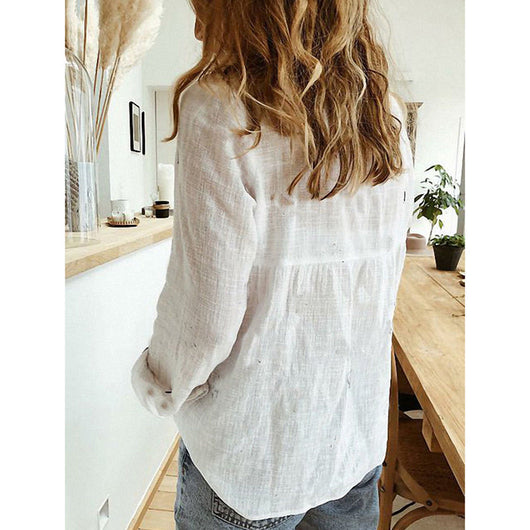 Blusa de Algodón Slub Elegante y Transpirable para Mujer - Image 24