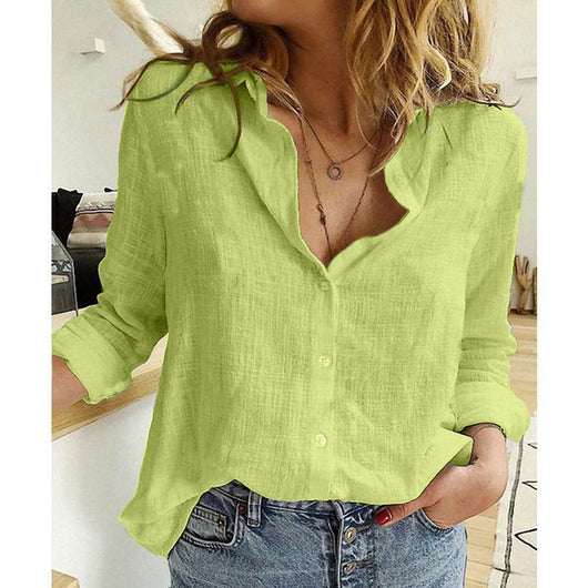 Blusa de Algodón Slub Elegante y Transpirable para Mujer - Image 20