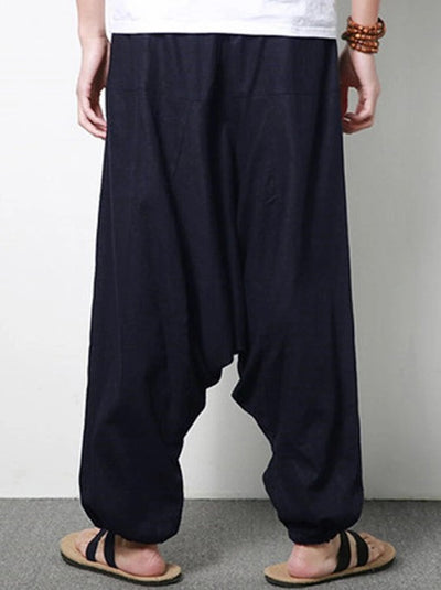 Pantalones Casuales Holgados de Algodón y Lino para Hombre - Image 4