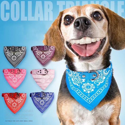 Collar bandana absorbente con patrón triangular para perros pequeños