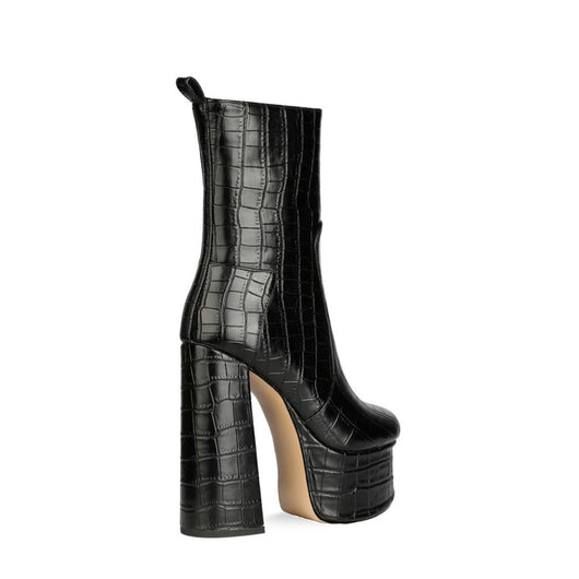 Botas de Tacón Alto con Textura Metálica y Patrón en Piedra - Image 3