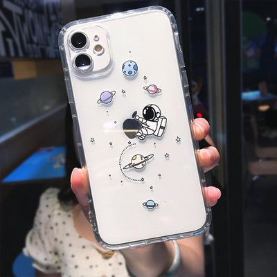 Funda para teléfono transparente con diseño de astronauta - Image 3