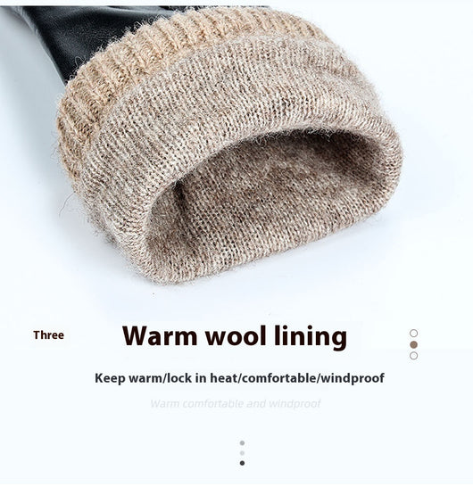 Guantes de Invierno en Piel de Oveja Forrados en Polar, Resistentes al Viento - Image 11