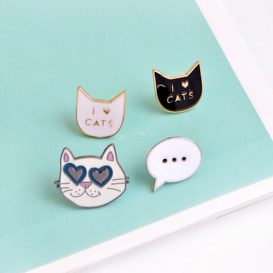 Broche Gato de Dibujos Animados con Efecto Goteo