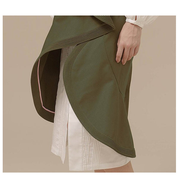 Vestido Camisero con Falda Irregular y Cintura Alta