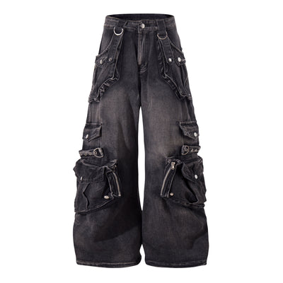 Pantalón de Trabajo Denim Retro con Múltiples Bolsillos - Image 6