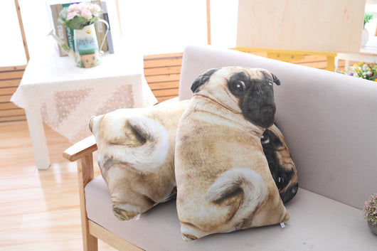 Almohada Peluche Bulldog 3D Realista - Muñeco Pug Acostado para Sofá y Descanso - Image 2