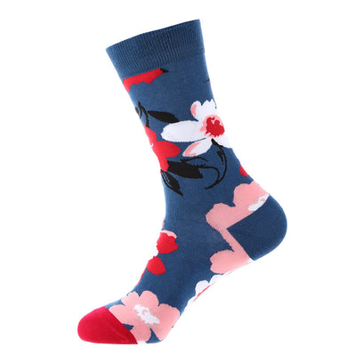 Calcetines Tobilleros de Algodón para Otoño e Invierno con Flores - Image 7