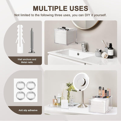 Organizador de Maquillaje Acrílico Montado en Pared con Cajón - Image 3