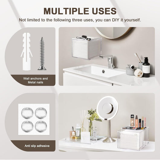 Organizador de Maquillaje Acrílico Montado en Pared con Cajón - Image 3
