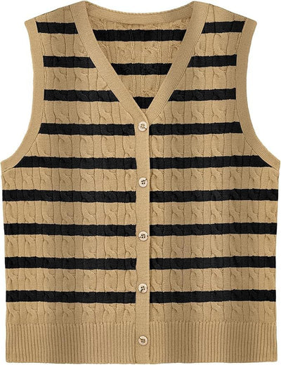 Chaleco Tejido Retorcido para Mujer - Estilo Europeo y Americano - Image 18