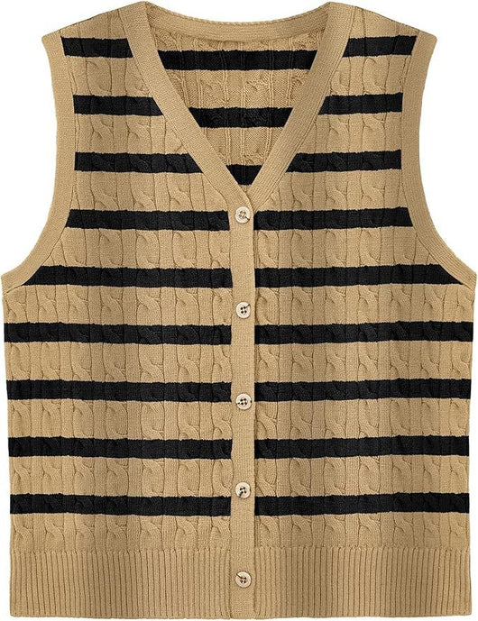 Chaleco Tejido Retorcido para Mujer - Estilo Europeo y Americano - Image 18