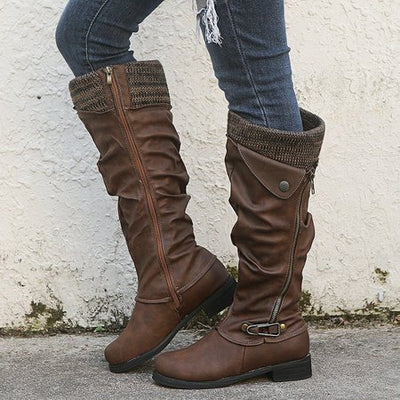 Botas de Tacón Bajo y Punta Redonda