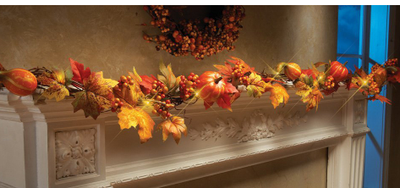 Decoración Colgante de Ratán Calabaza y Hoja de Arce para Ventanas y Espacios