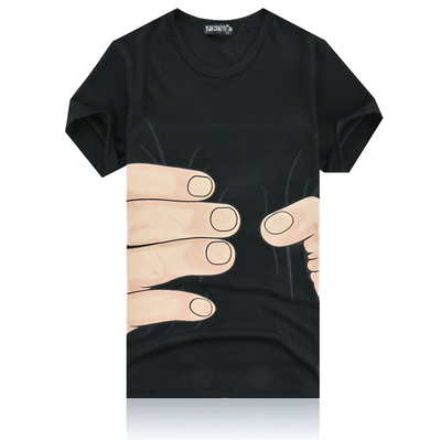 Playera de Manga Corta con Estampado de Mano 3D - Image 5