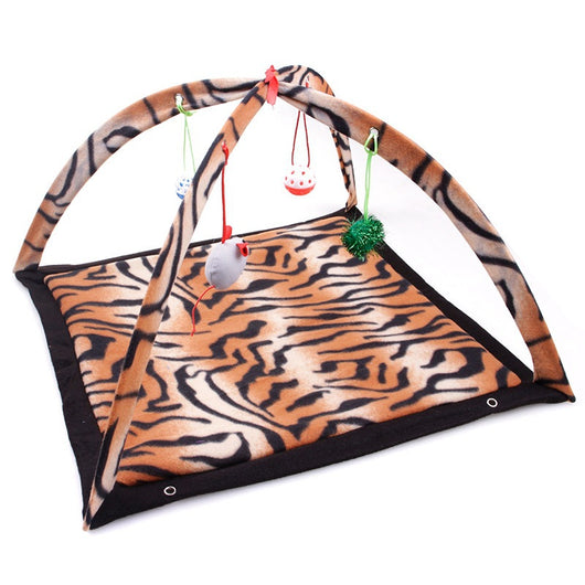 Casa de Juegos para Gatos Plegable con Hamaca y Juguetes Incluidos - Image 14