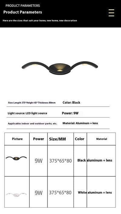 Lámpara LED de Pared Exterior Minimalista de Diseño Contemporáneo - Image 6