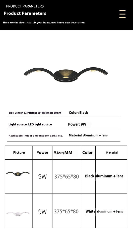 Lámpara LED de Pared Exterior Minimalista de Diseño Contemporáneo - Image 6