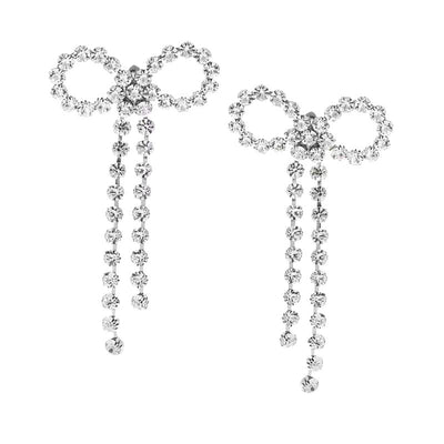 Aretes de Lazo Largos con Flecos Luxuosos para Vestido de Novia - Image 3