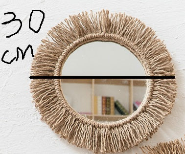 Espejo Decorativo con Marco de Cuerda de Cáñamo para Pared - Image 5