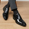 Men's Patent Leather Pointed-Toe Oxford Shoes - Executive Footwear