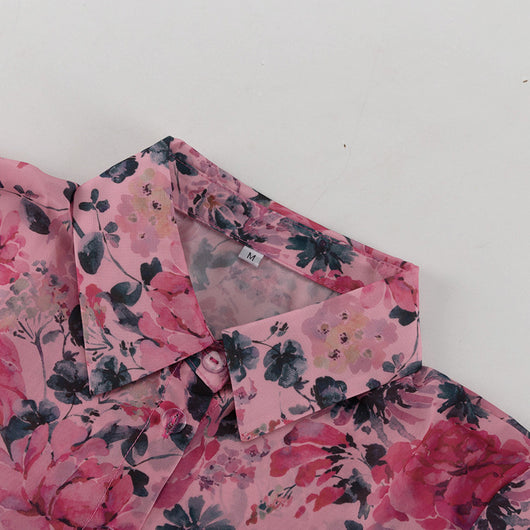 Conjunto de Dos Piezas: Blusa Elegante con Solapa y Falda Corta para Mujer - Image 16