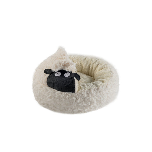 Cama Cueva para Gatos en Forma de Oveja - Cálida y Cerrada para Invierno