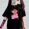 Playera Gótica Kawaii con Estampado - Manga Corta