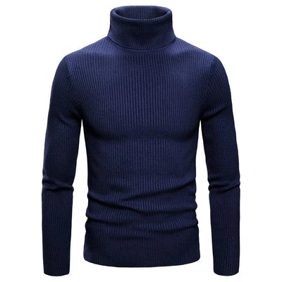 Suéter Cuello Alto Slim Fit en Colores Sólidos para Hombre - Image 4