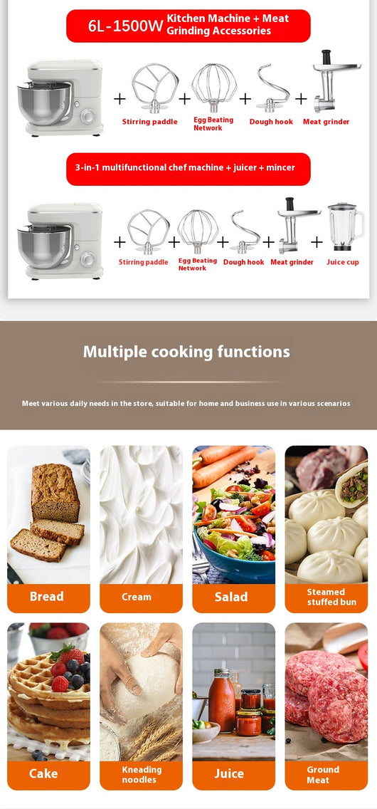 Batidora Amasadora Multifunción 6L - Máquina de Cocina Profesional - Image 10