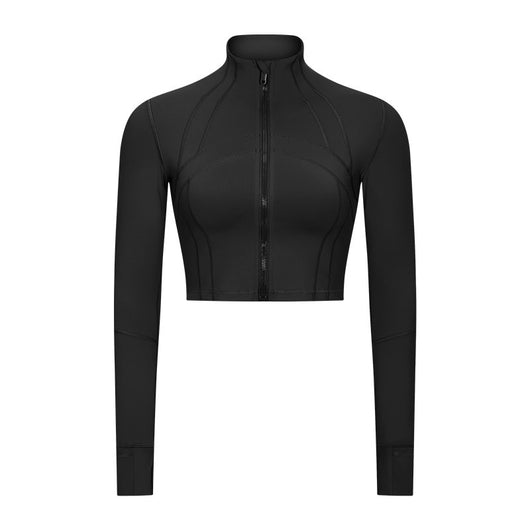 Chaqueta Deportiva Cuello Alto para Yoga y Running - Ajuste Slim Cómodo