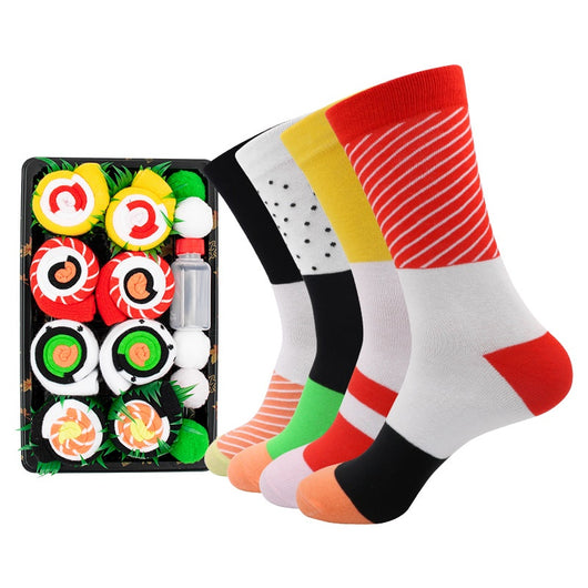Calcetines Navideños de Algodón Peinado Diseño Sushi Hasta la Pantorrilla - Image 6