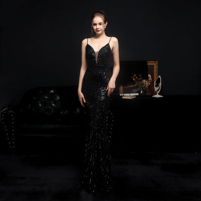 Vestido de Noche Sirena con Lentejuelas Brillantes - Image 2