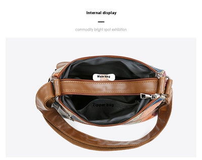 Bolso de Hombro Retro Patchwork Multicolor - Estilo Versátil All-Match - Image 9