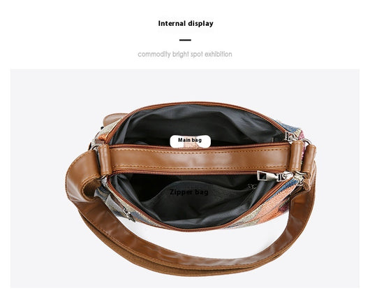 Bolso de Hombro Retro Patchwork Multicolor - Estilo Versátil All-Match - Image 9