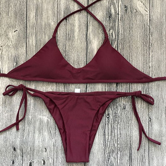 Bikini Clásico Liso para Mujer - Conjunto de Dos Piezas - Image 7