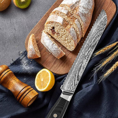 Cuchillo para Pan Damasco - Hoja Profesional de Corte Perfecto - Image 9