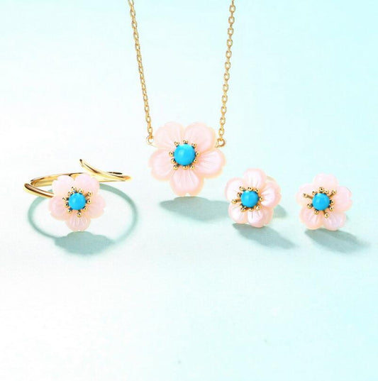 Conjunto de Anillos Flor de Cerezo