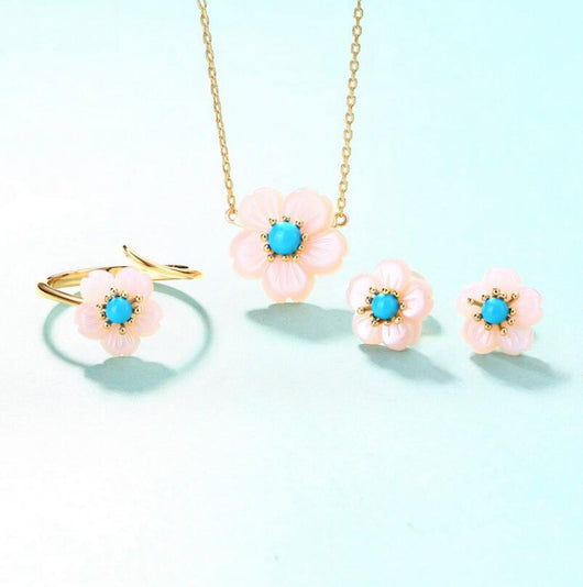 Conjunto de Anillos Flor de Cerezo