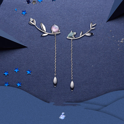 Aretes de Botón Floral Morado Noche Estrellada - Image 9