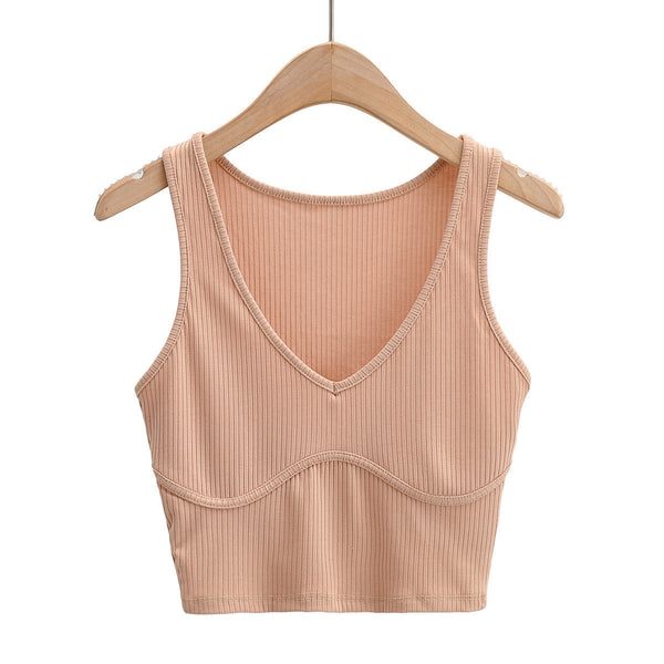 Blusa Tejida Escote V con Costuras en Pecho y Tela Stretch