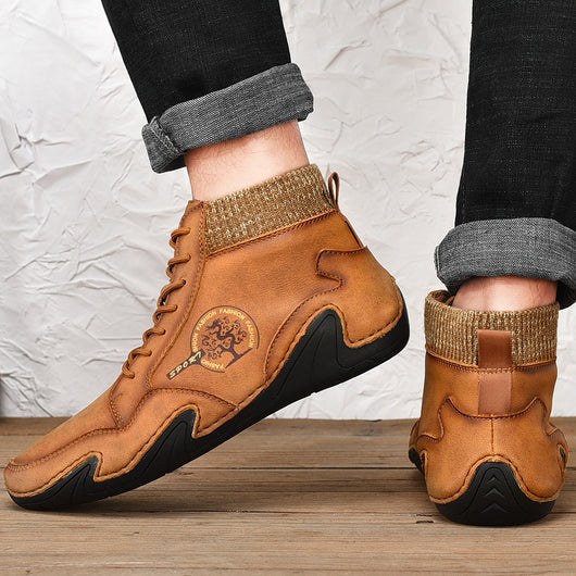 Botas de Cuero Estilo Británico Corte Medio para Hombre - Image 4