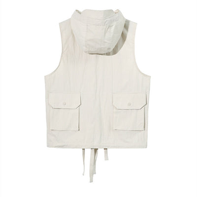 Chaleco Retro de Trabajo Holgado con Capucha para Hombre - Diseño Nicho Sin Mangas - Image 5