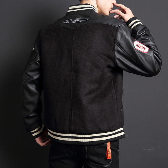 Chaqueta Casual de Lana Polar con Cuello de Béisbol para Hombre
