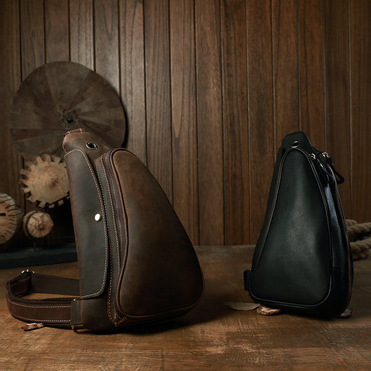 Bolsa Pectoral Casual de Cuero Genuino para Hombre - Image 10