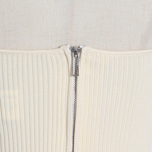 Chaleco Calado Mujer Cuello Bajo Diseño Fishbone Transparente - Image 14