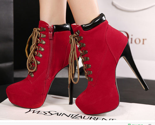 Botas Martin de Tacón Stiletto con Tiras Cruzadas - Image 18