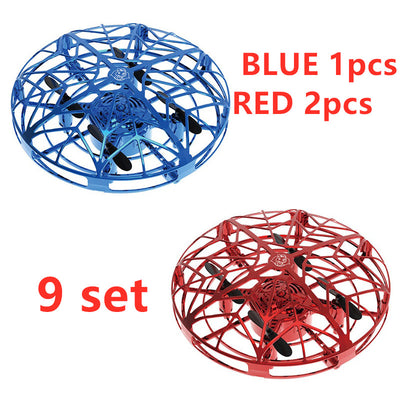 Gold mini UFO drone with a spherical protective cage and black propellers, sold as a 3-piece set. - Image 43